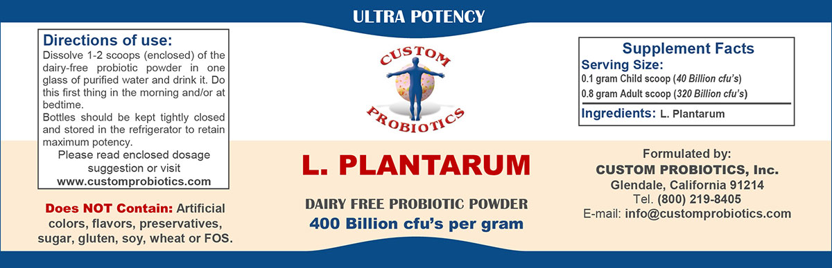 L. PLANTARUM Custom Probiotics