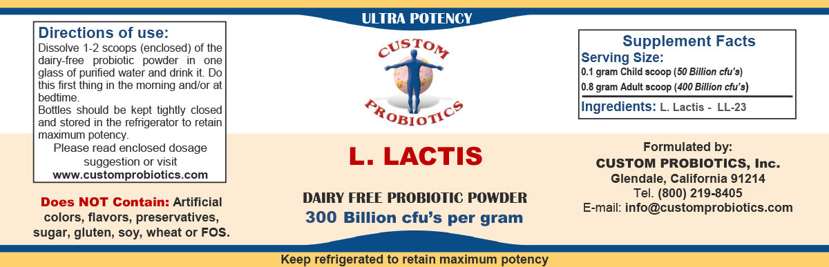 Lactococcus Lactis Probiotic Powder Label
