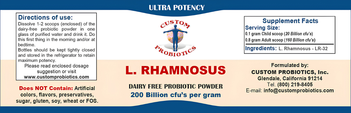L. Rhamnosus Probiotic Powder Label